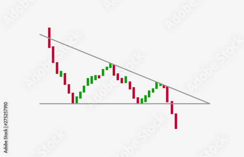 Descending Triangle Bearish Breakouts Flat Icon Vector Sto!   ck And - 