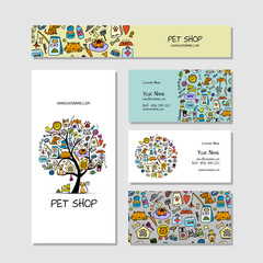 Wall Mural - Pet shop, business cards design