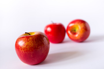 Wall Mural - red apples on white background