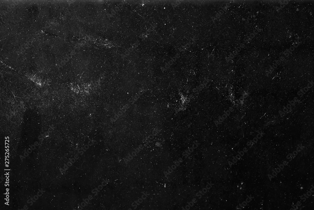 white dust and scratches on a black background. The texture of dirt on the glass. - obrazy, fototapety, plakaty 