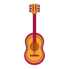 Wall Mural - Acoustic guitar musin instrument icon isolated