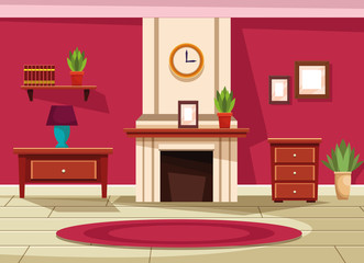 Wall Mural - House interior with furniture scenery