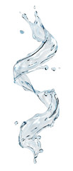 Wall Mural - Water splash in the form of spiral isolated on a white. 3D illustration