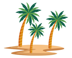 Poster - palm tree over sand icon cartoon