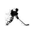 Ice hockey player, abstract isolated vector silhouette