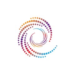 Plakat nowoczesny spirala tęcza 3d wzór