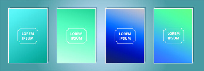 Fototapete - Set of Vector EPS 10 illustration Gradient Background Texture. Template for design, banner, flyer, business card, poster, wallpaper, brochure, smartphone screen, mobile app.