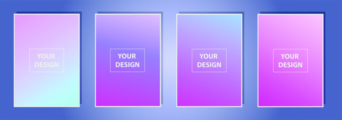 Poster - Set of Vector EPS 10 illustration Gradient Background Texture. Template for design, banner, flyer, business card, poster, wallpaper, brochure, smartphone screen, mobile app.
