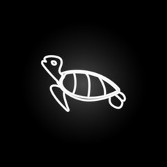 Poster - turtle illustration neon icon. Elements of marine live set. Simple icon for websites, web design, mobile app, info graphics