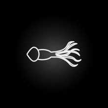 Squid Illustration Neon Icon. Elements Of Marine Live Set. Simple Icon For Websites, Web Design, Mobile App, Info Graphics