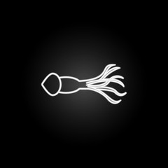 Poster - squid illustration neon icon. Elements of marine live set. Simple icon for websites, web design, mobile app, info graphics