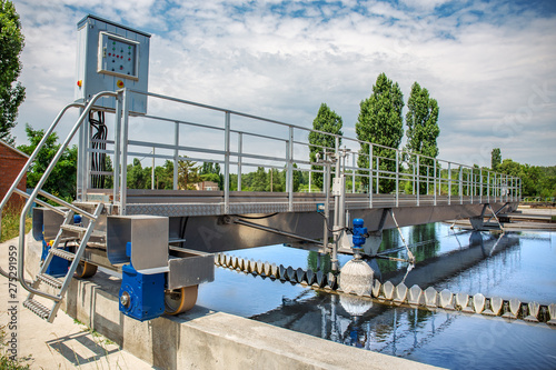 Fotomural Modern wastewater treatment plant with round ponds for recycle dirty sewage wate