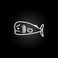Poster - sperm whale illustration neon icon. Elements of marine live set. Simple icon for websites, web design, mobile app, info graphics