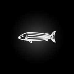 Poster - a fish illustration neon icon. Elements of marine live set. Simple icon for websites, web design, mobile app, info graphics