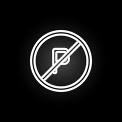 Poster - parking sign is not allowed neon icon. Elements of road sign set. Simple icon for websites, web design, mobile app, info graphics