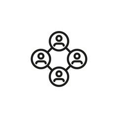 Poster - Networking line icon. Users, link, connection. Social media concept. Vector illustration can be used for topics like internet, communication, community