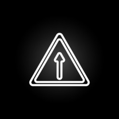 Poster - road sign forward neon icon. Elements of road sign set. Simple icon for websites, web design, mobile app, info graphics