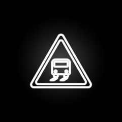 Poster - road sign stop neon icon. Elements of road sign set. Simple icon for websites, web design, mobile app, info graphics