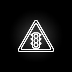 Poster - traffic signal road sign neon icon. Elements of road sign set. Simple icon for websites, web design, mobile app, info graphics