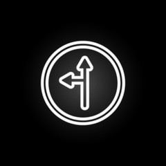 Poster - Move right or left neon icon. Elements of road sign set. Simple icon for websites, web design, mobile app, info graphics