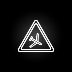 Poster - road sign airport neon icon. Elements of road sign set. Simple icon for websites, web design, mobile app, info graphics