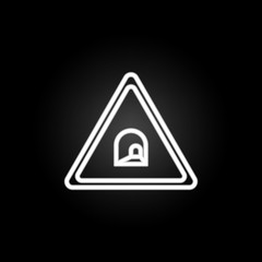 Poster - sign tunnel neon icon. Elements of road sign set. Simple icon for websites, web design, mobile app, info graphics