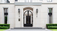 The Main Entrance To The Elegant Luxury Building. 