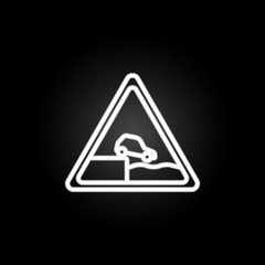 Poster - sign Departure to the embankment neon icon. Elements of road sign set. Simple icon for websites, web design, mobile app, info graphics