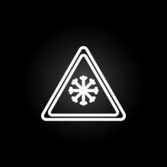 Poster - road sign snowflake neon icon. Elements of road sign set. Simple icon for websites, web design, mobile app, info graphics