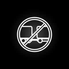 Poster - trailer prohibited trailer neon icon. Elements of road sign set. Simple icon for websites, web design, mobile app, info graphics