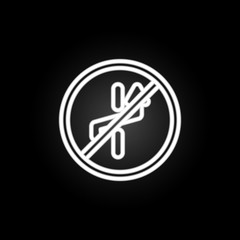 Poster - sign is forbidden to leave neon icon. Elements of road sign set. Simple icon for websites, web design, mobile app, info graphics