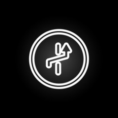 Poster - road sign neon icon. Elements of road sign set. Simple icon for websites, web design, mobile app, info graphics