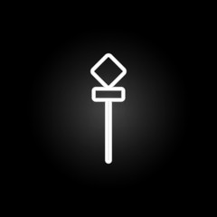 Poster - road sign neon icon. Elements of road sign set. Simple icon for websites, web design, mobile app, info graphics