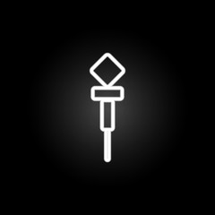 Poster - road sign neon icon. Elements of road sign set. Simple icon for websites, web design, mobile app, info graphics