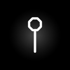 Poster - road sign neon icon. Elements of road sign set. Simple icon for websites, web design, mobile app, info graphics