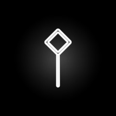 Poster - road sign neon icon. Elements of road sign set. Simple icon for websites, web design, mobile app, info graphics
