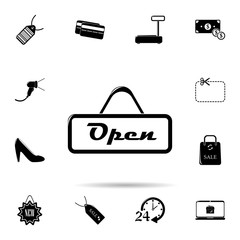 Poster - open label icon. Universal set of shop for website design and development, app development