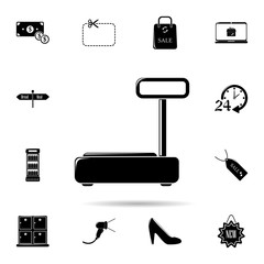 Poster - gravity weighing scales icon. Universal set of shop for website design and development, app development