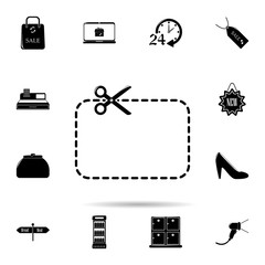 Poster - scissors and stroke icon. Universal set of shop for website design and development, app development