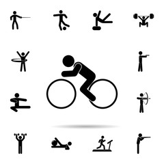 Poster - cyclist icon. Universal set of Sport for website design and development, app development