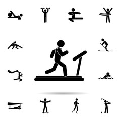 Poster - man on the treadmill icon. Universal set of Sport for website design and development, app development