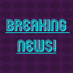 Poster - Text sign showing Breaking News. Business photo text Newly received info about an event and currently occurring Oval Geometric Shape in Rows and Columns in Violet Monochrome Round Pattern