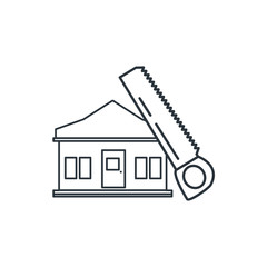 Sticker - House under construction design vector ilustration