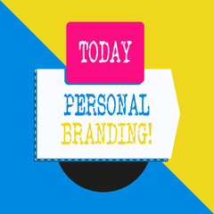 Poster - Conceptual hand writing showing Personal Branding. Concept meaning process of creating a recognizable professional name