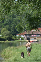 Poster - vacances loisirs detente nautique eau lac nager bain 