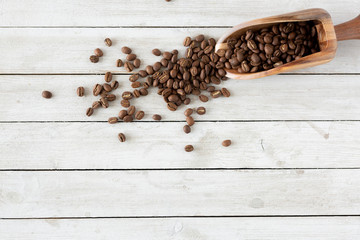  Loose Coffee Beans with Wooden Scoop