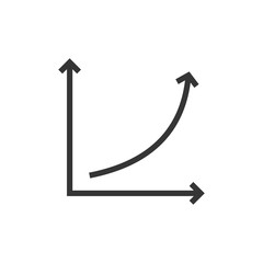 Aufkleber - Growing Graph icon template black color editable. Growing Graph symbol vector sign isolated on white background. Simple logo vector illustration for graphic and web design.