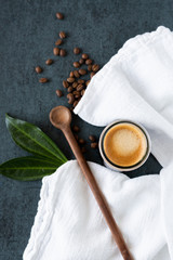 Wall Mural - Espresso Drink with Scattered Coffee Beans