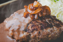 Japanese Style Hamburger Grilled With Gravy Sauce.