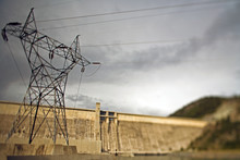 Power Lines And Dam